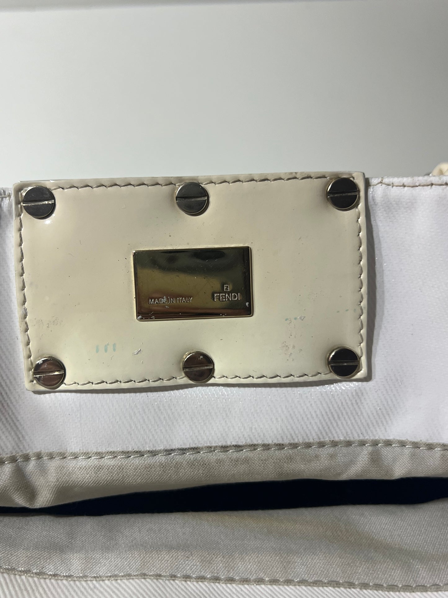 Fendi white Mia canvas bag