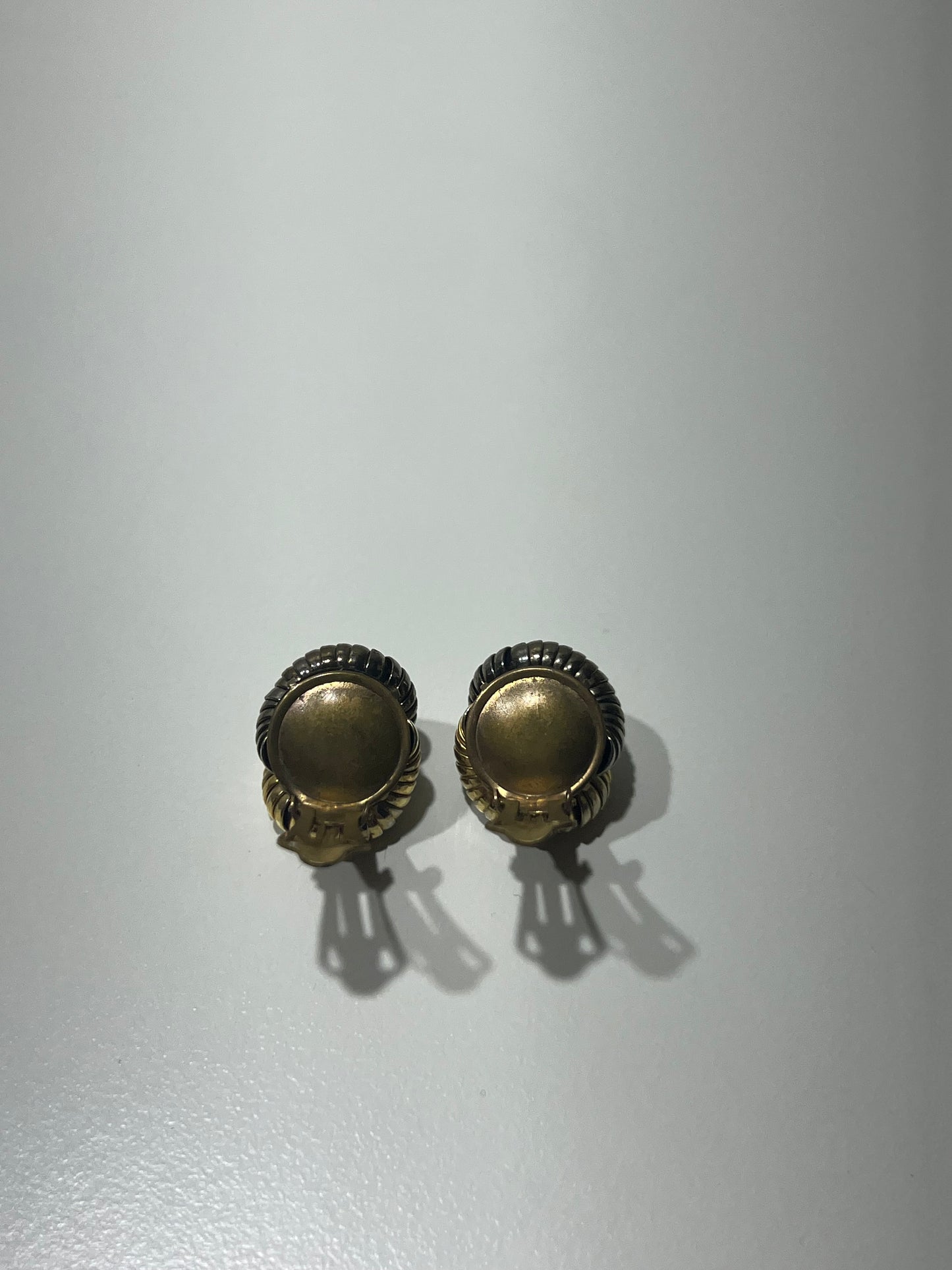 2 metals chunky vintage earrings