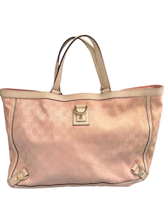 Gucci Abbey pink monogram tote bag