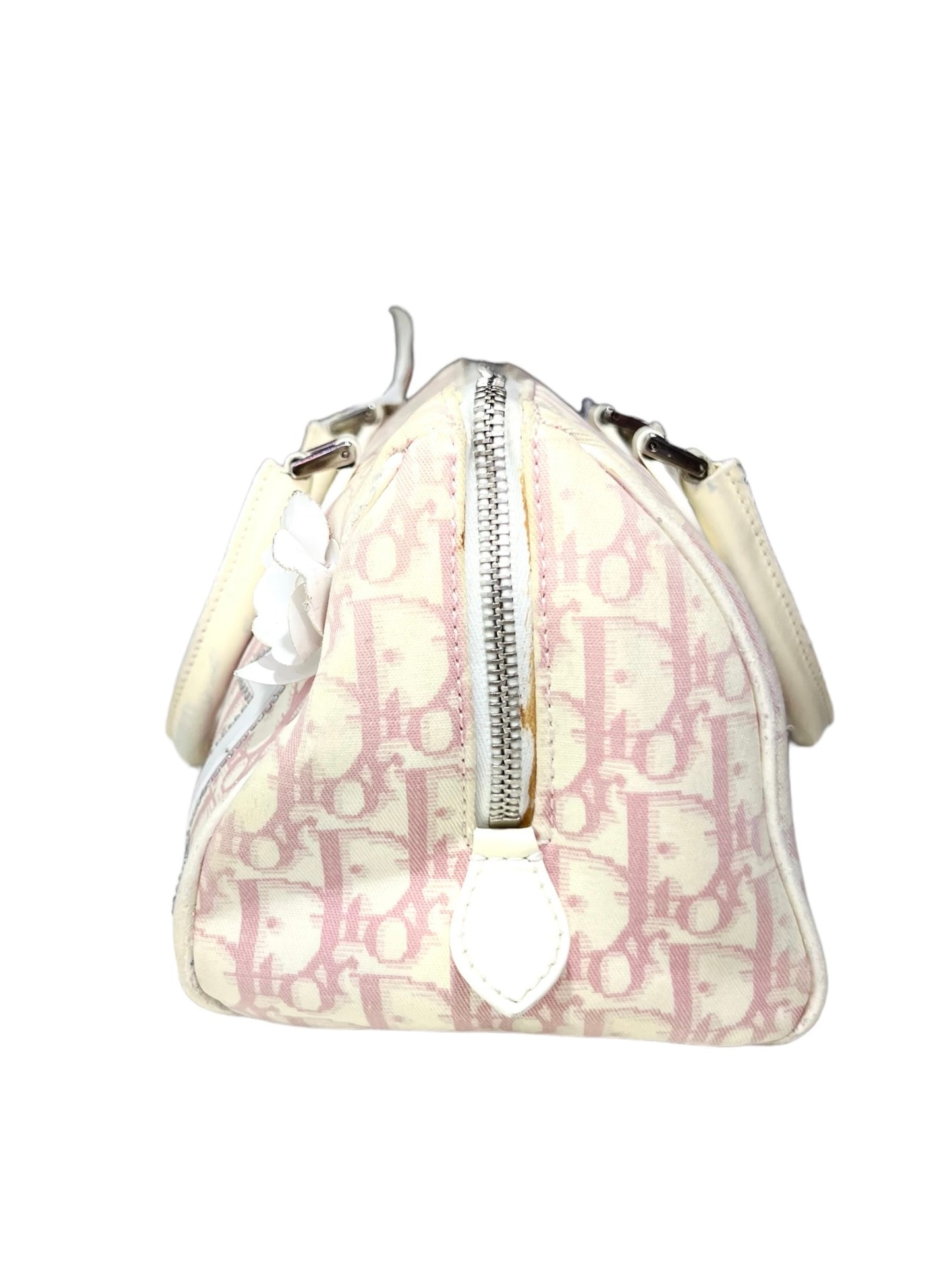 Christian Dior pink monogram Boston Girly trotter bag