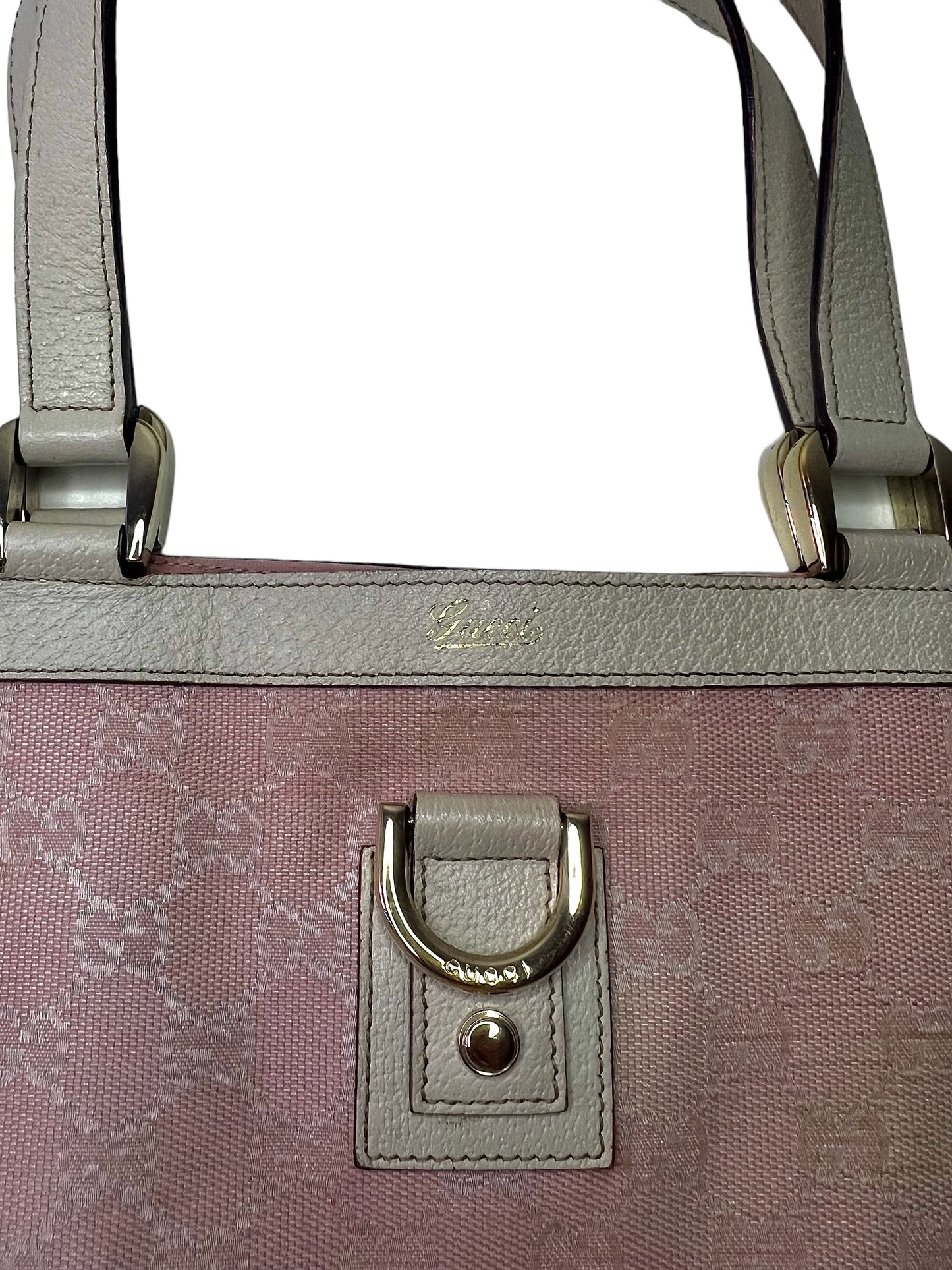 Gucci Abbey pink monogram tote bag